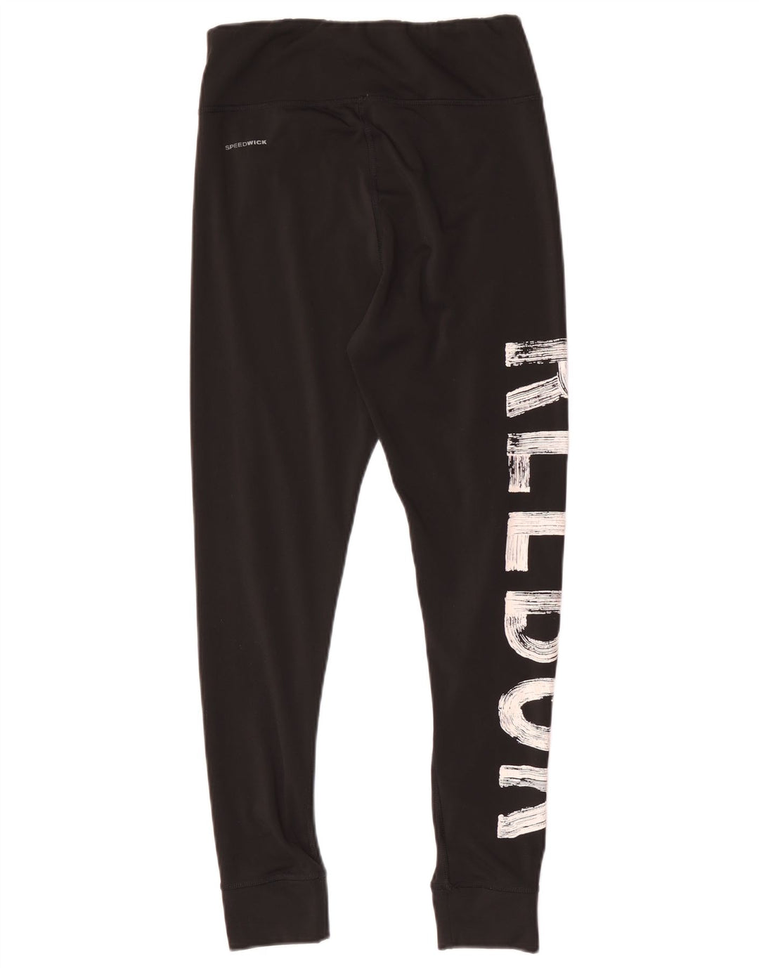 Reebok ženske grafičke tajice UK 8/10 male crne poliesterske