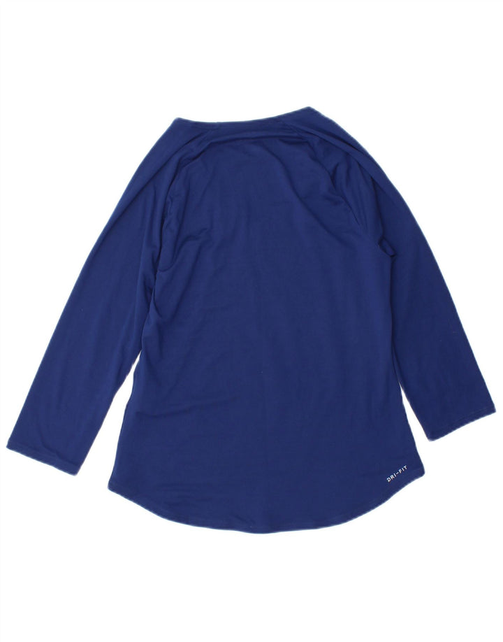 Nike Ženska Dri Fit majica s dugim rukavima UK 10 Mala tamnoplava poliesterska
