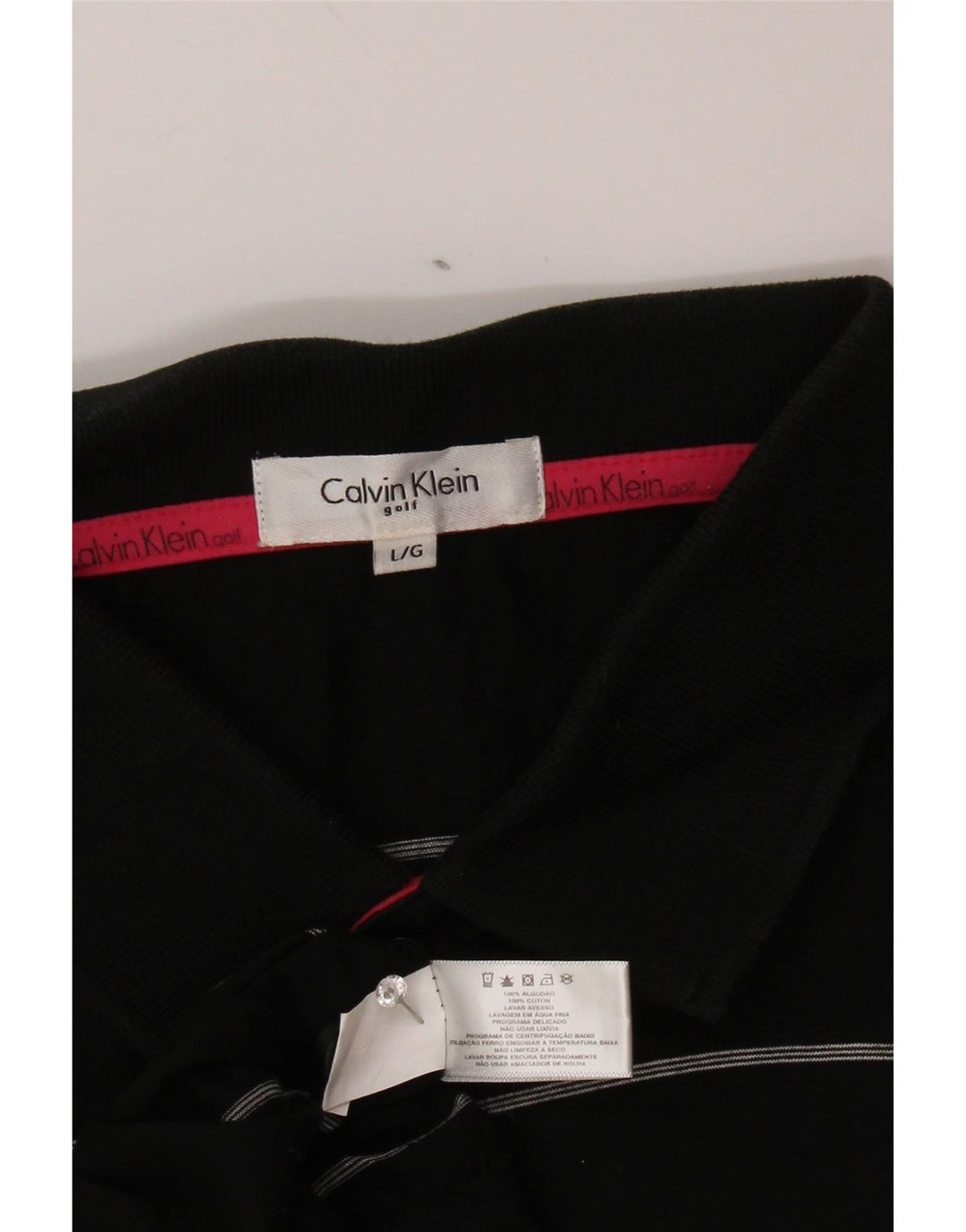 CALVIN KLEIN Muška polo majica s velikim crnim prugama, pamuk