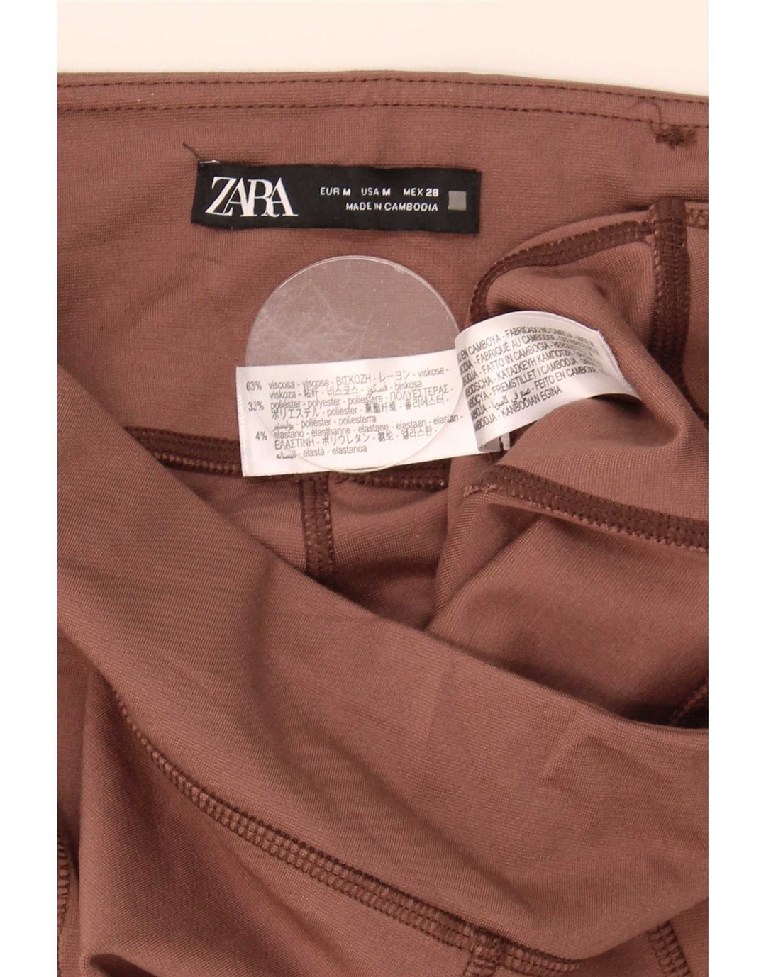 Zara ženske tajice srednje veličine W28 L29 smeđa viskoza