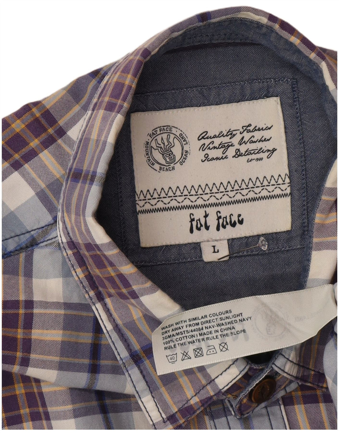 Fat Face muška košulja veliki plavi karirani pamuk