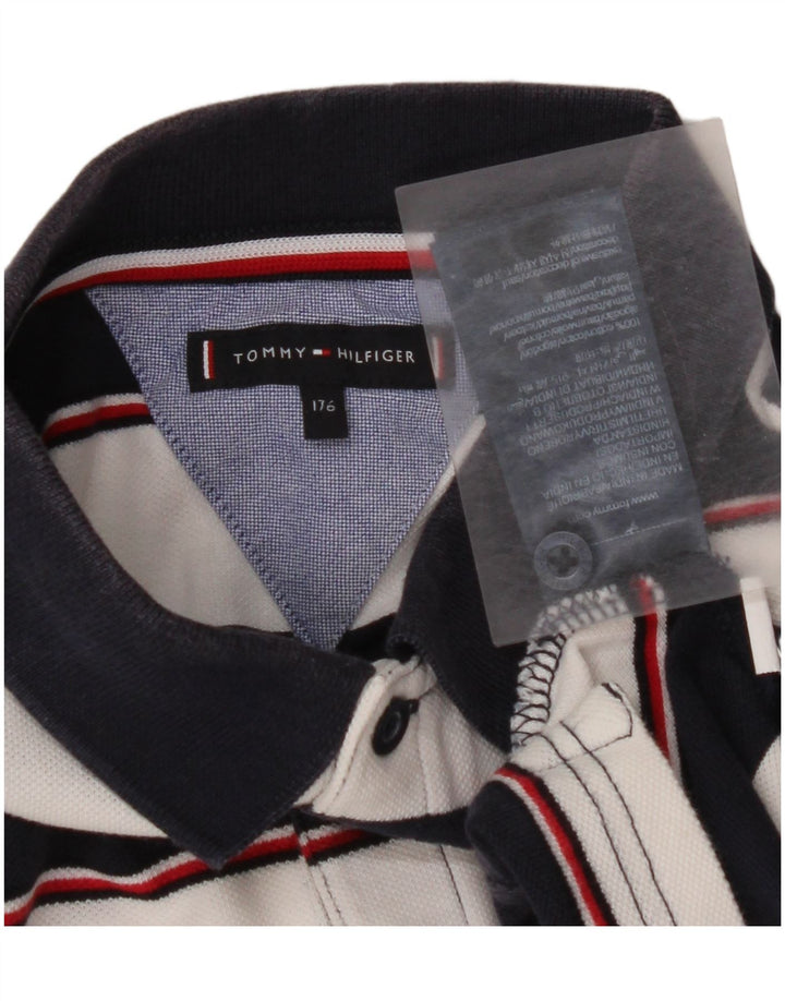 TOMMY HILFIGER Polo majica za dječake 15-16 godina, pamuk na tamnoplave pruge