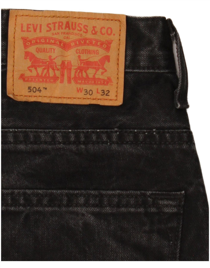 Levi's muške 504 ravne traperice W30 L32 crni pamuk