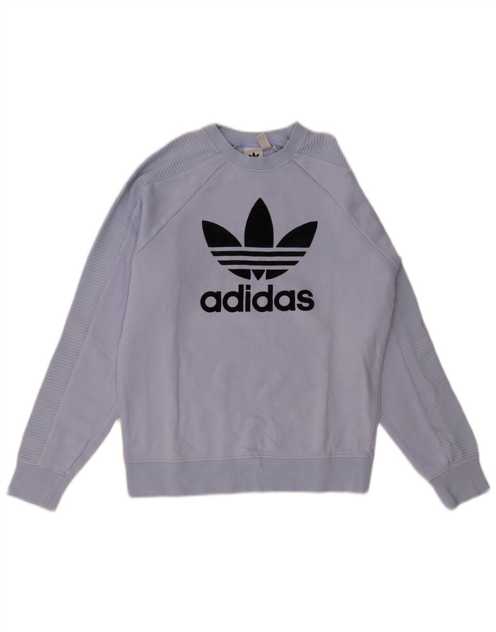 ADIDAS Womens Graphic Oversized Sweatshirt Jumper UK 8 Small  Purple