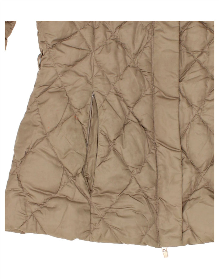 TRUSSARDI JEANS Womens Padded Jacket UK 8 Small Beige Vintage Trussardi Jeans and Second-Hand Trussardi Jeans from Messina Hembry 