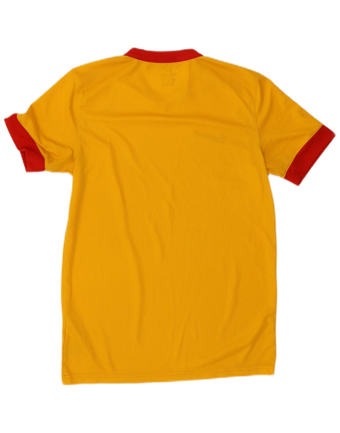 Nike Dri Fit T-Shirt Top Medium Yellow Colourblock Poliester