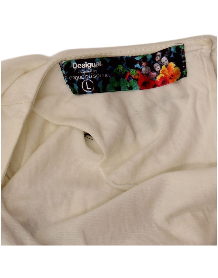 DESIGUAL ženski Cirque Du Soleil grafički prsluk UK 14 Veliki bijeli