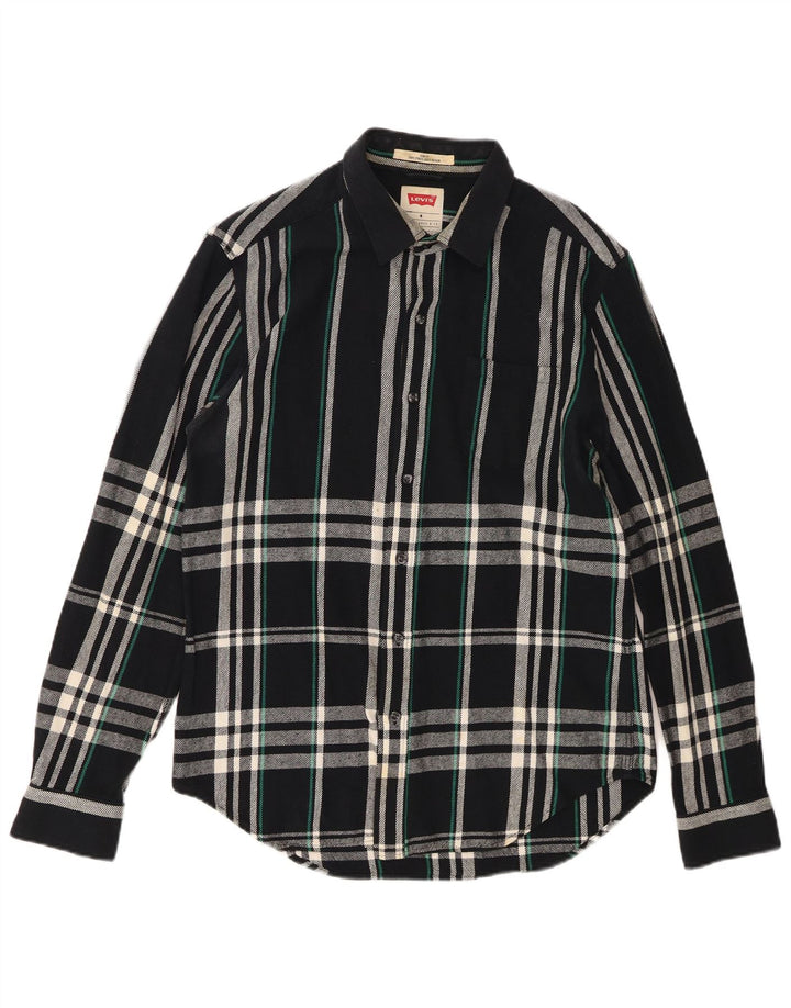 Levi's muška pripijena flanelska košulja srednje tamnoplave boje