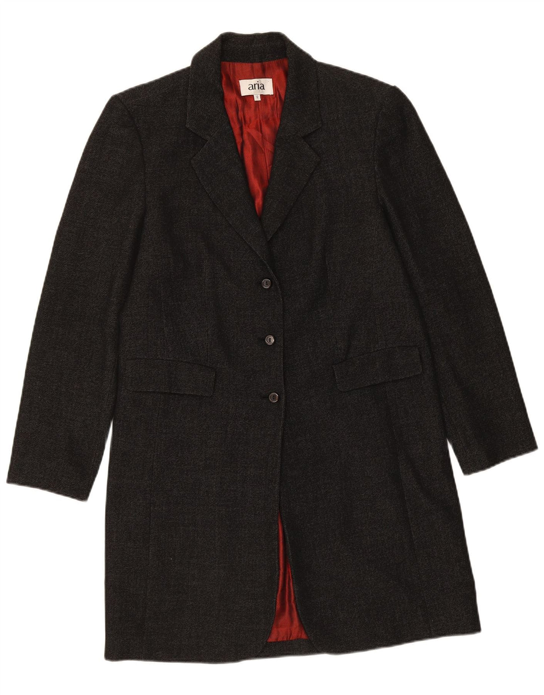 ARIA Womens Overcoat UK 12 Medium Grey Polyester
