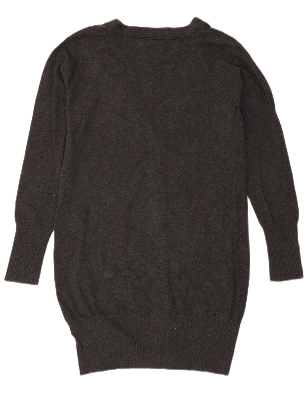 ZARA ženski dugi kardigan pulover UK 14 Veliki sivi pamuk