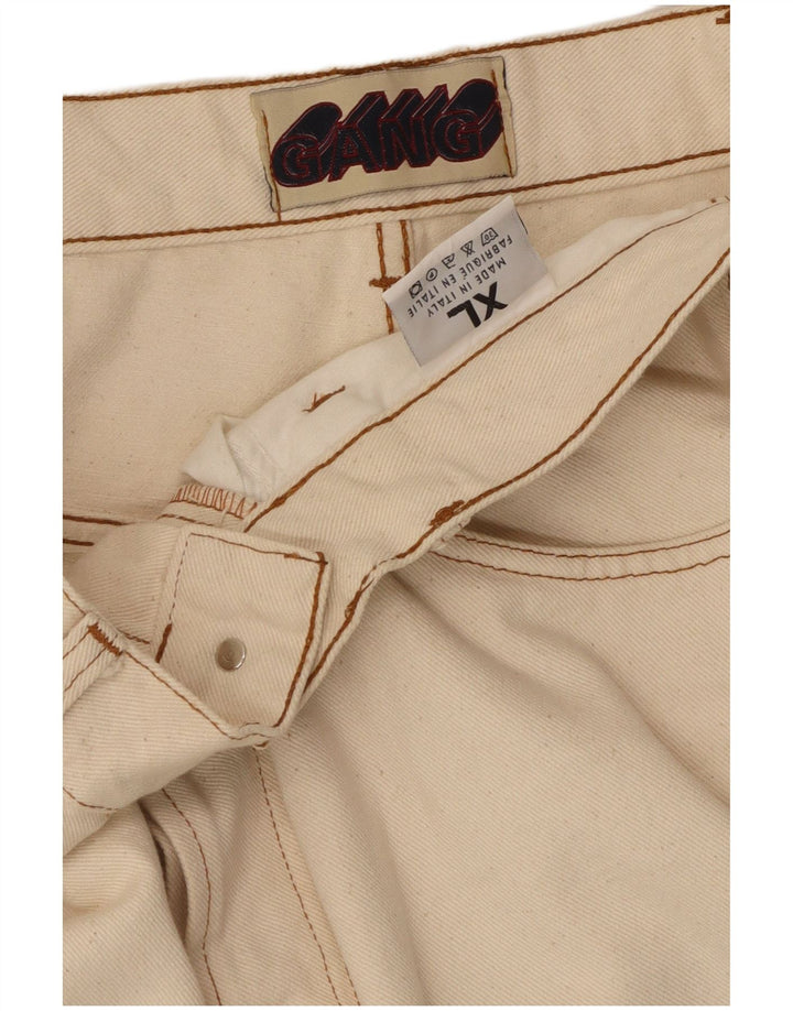 GANG Muške široke ležerne hlače XL W32 L33 Pamuk od bijele boje