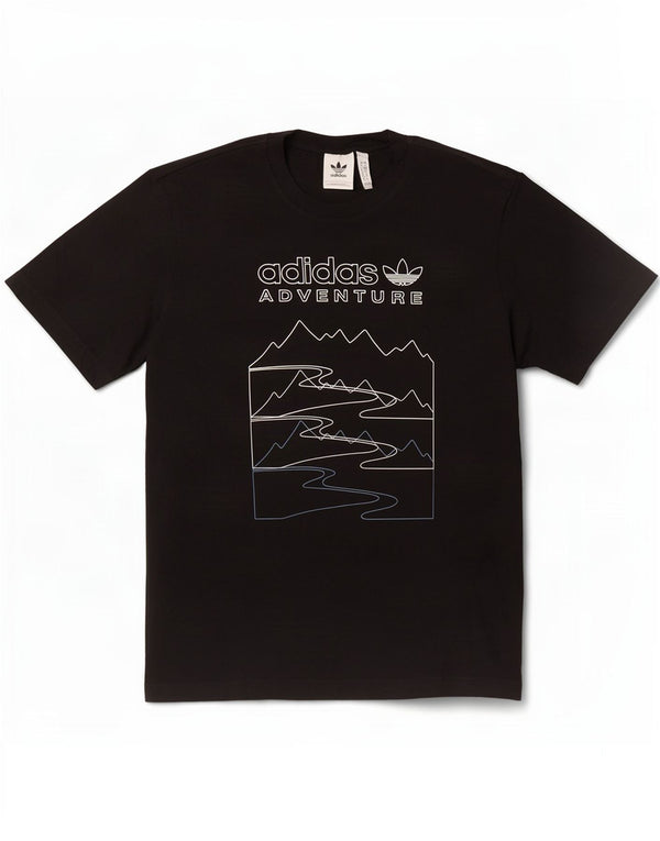 Adidas Mens Graphic T-Shirt Top Small Black Cotton