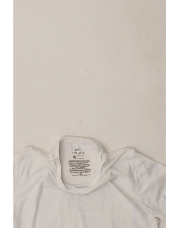 NIKE Womens Dri Fit T-Shirt Top UK 10 Small White Vintage Nike and Second-Hand Nike from Messina Hembry 
