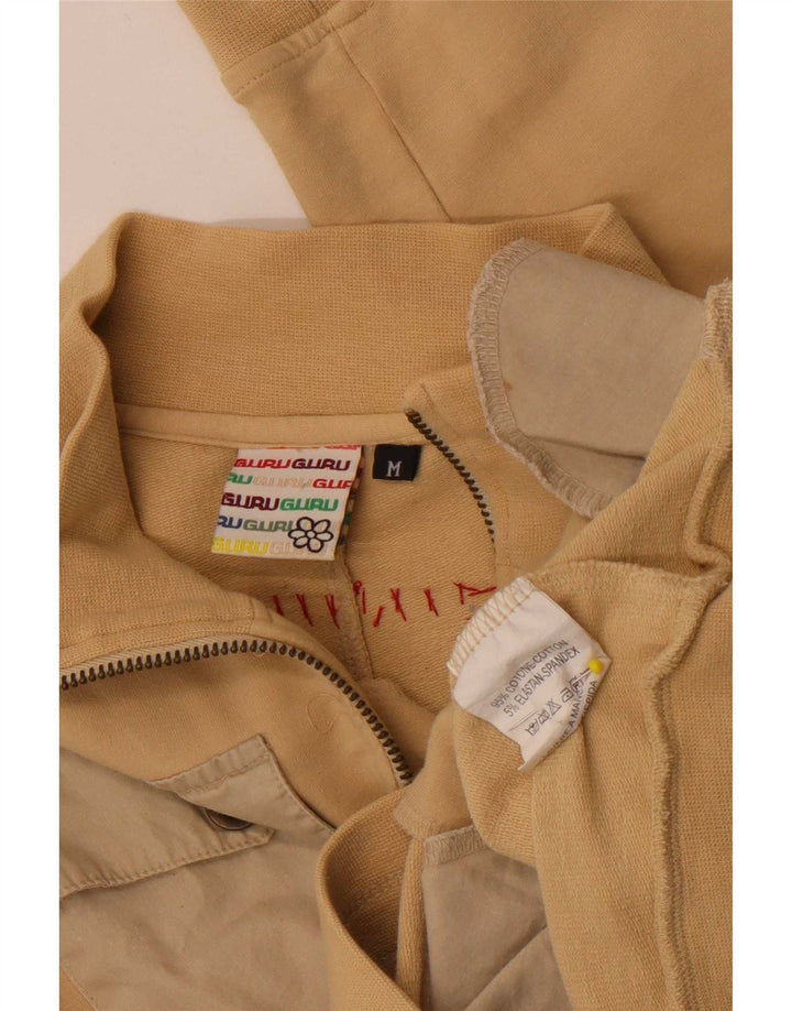 Guru Womens Utility Jacket UK 12 Medium Beige Colourblock Cotton