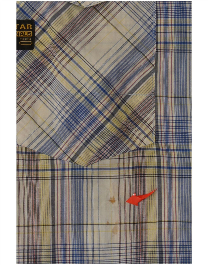 G-Star muška grafička majica kratkih rukava XL šareni karirani pamuk