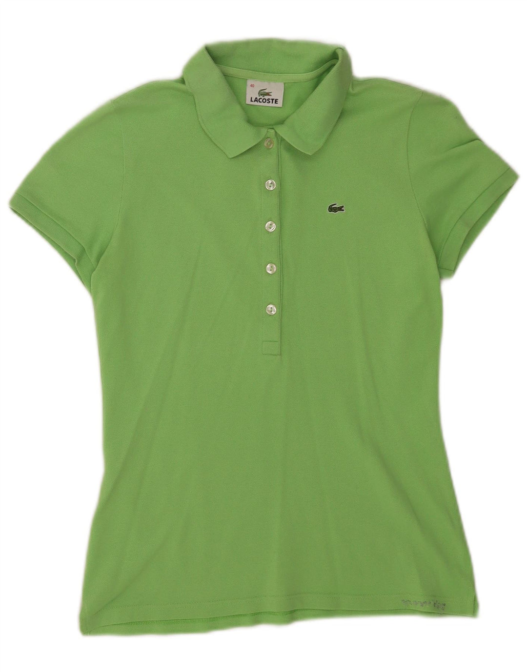 Lacoste ženska polo majica veličine 40, srednje zeleni pamuk