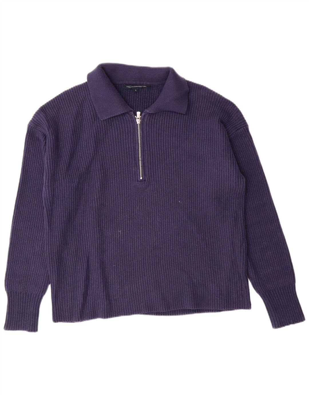 FRENCH CONNECTION Ženski pulover s polo ovratnikom UK 10 Mali tamnoplavi