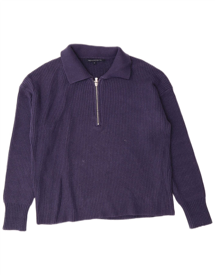 FRENCH CONNECTION Ženski pulover s polo ovratnikom UK 10 Mali tamnoplavi