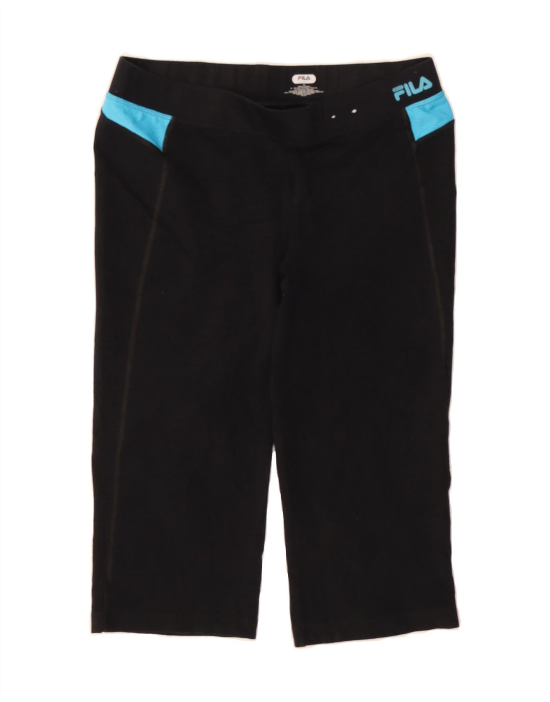 FILA Womens Capri Tracksuit Trousers Medium Black Colourblock Cotton Vintage Fila and Second-Hand Fila from Messina Hembry 