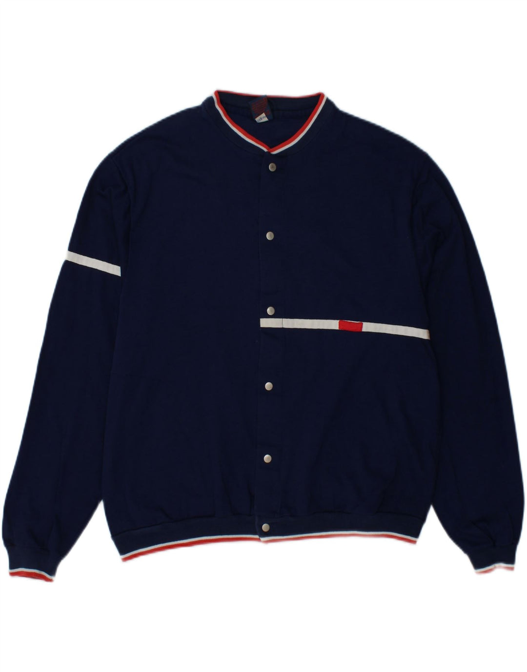 VINTAGE Mens Tracksuit Top Jacket Large Navy Blue Cotton Vintage Vintage and Second-Hand Vintage from Messina Hembry 
