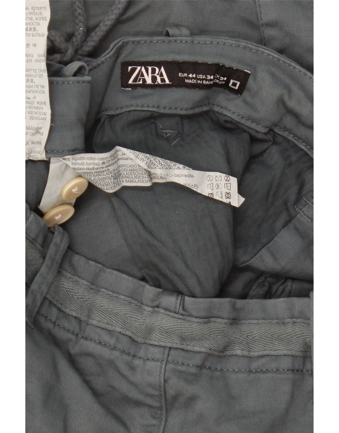 Zara muške chino kratke hlače EU 44 Large W34 sivi pamuk