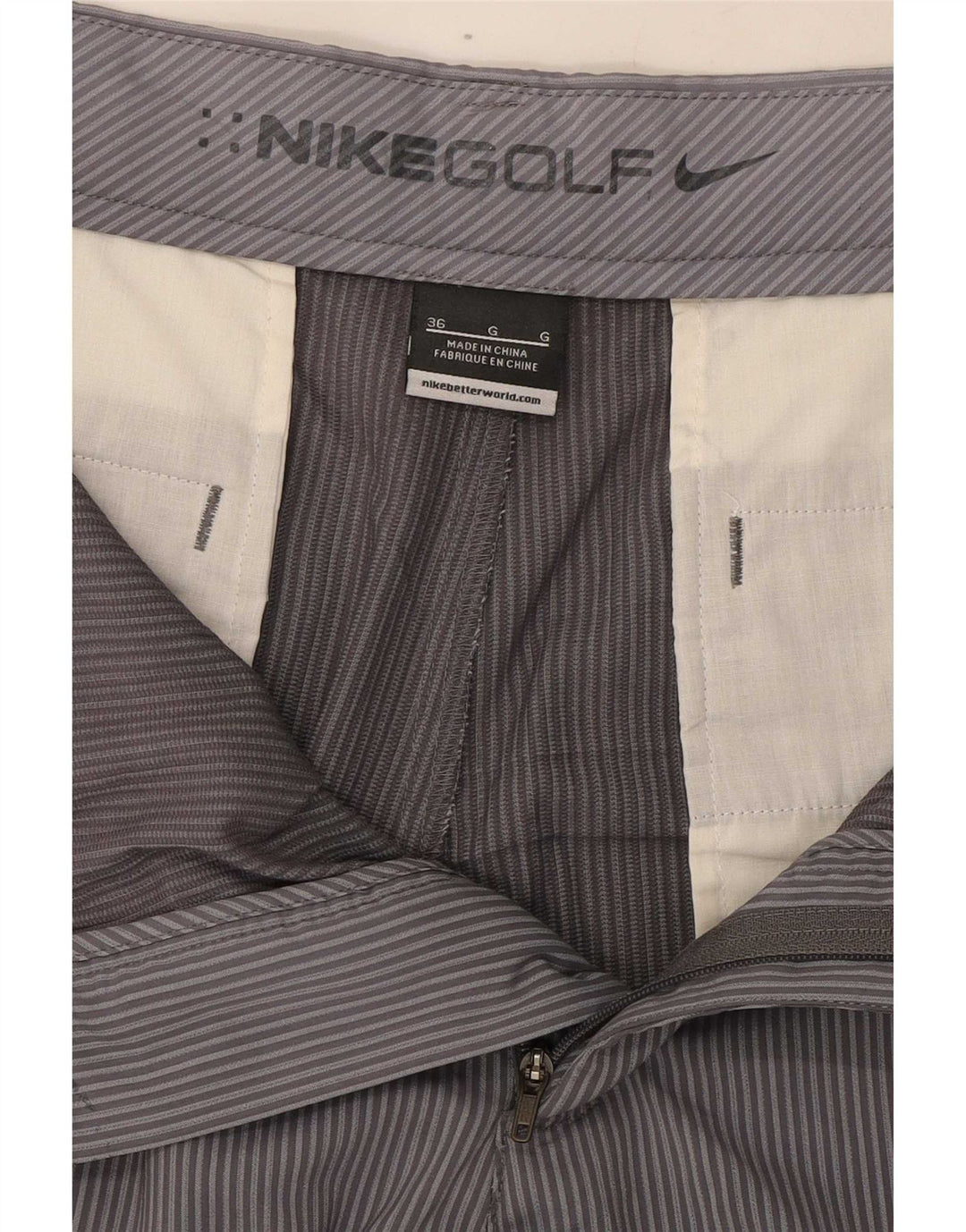 Nike muške kratke chino hlače za golf W36 velike sive pruge od poliestera
