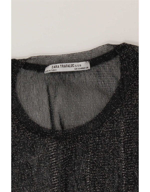 Zara Womens Trafaluc See Through Top UK 12 srednje crna