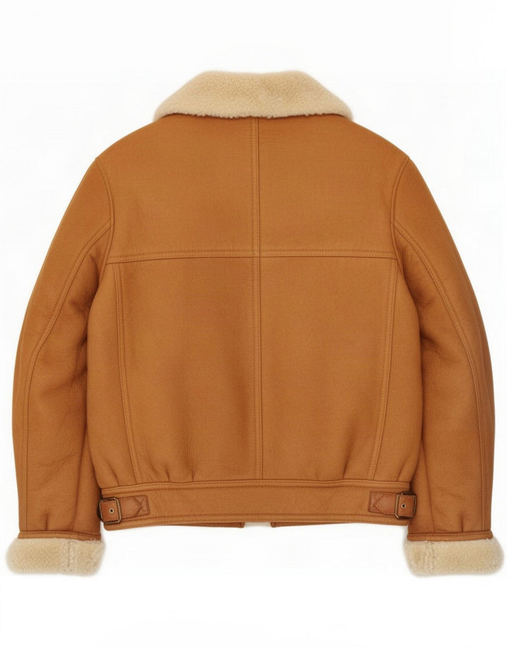 Vintage Mens Shearling Jacket IT 52 XL Beige