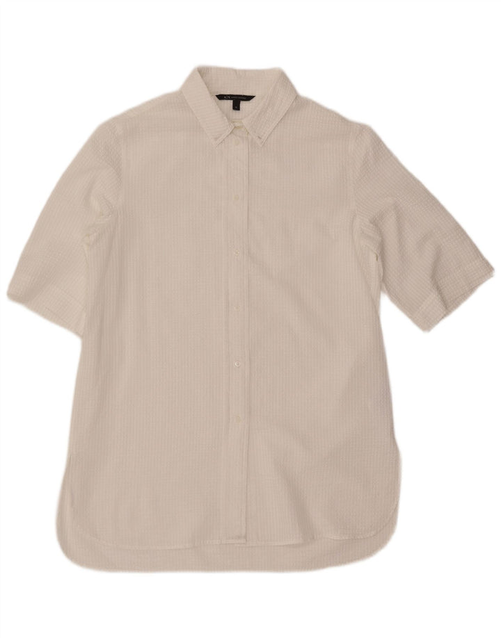 ARMANI EXCHANGE Ženska košulja haljina UK 14 srednje bijele pruge