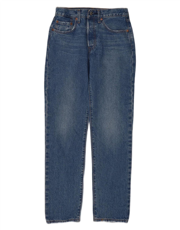 Levi's ženske ravne traperice 501 W26 L30 plavi pamuk