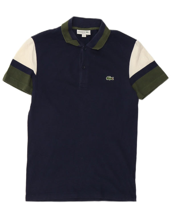 Lacoste muška uska polo majica veličina 2 XS tamnoplava pamuk u blok bojama