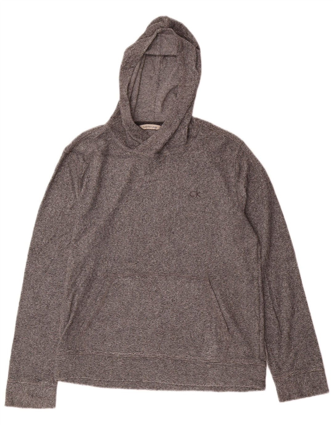 CALVIN KLEIN JEANS Ženska majica s kapuljačom UK 14 Srednje sivi flekasti pamuk