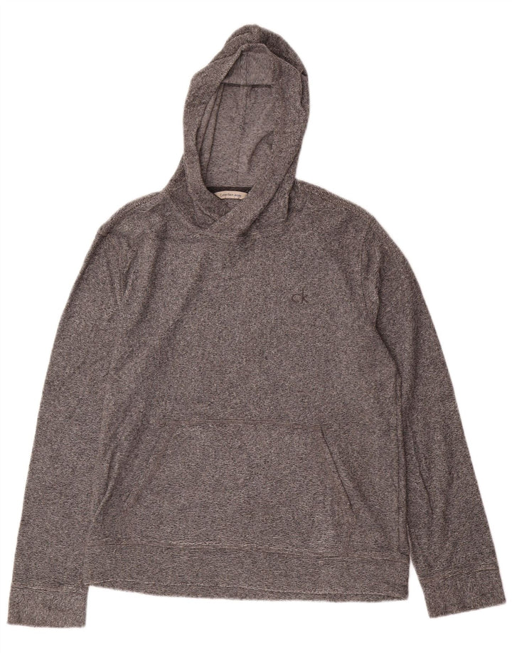 CALVIN KLEIN JEANS Ženska majica s kapuljačom UK 14 Srednje sivi flekasti pamuk