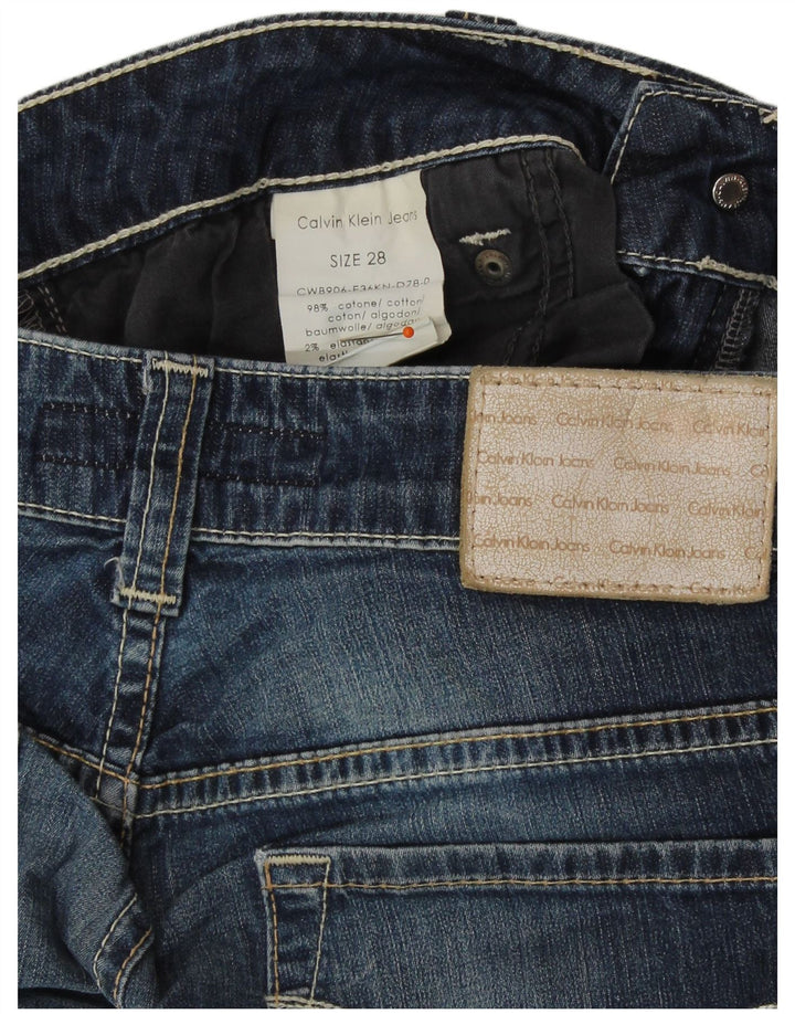 CALVIN KLEIN Ženske traper kratke hlače W28 srednje tamnoplavi pamuk