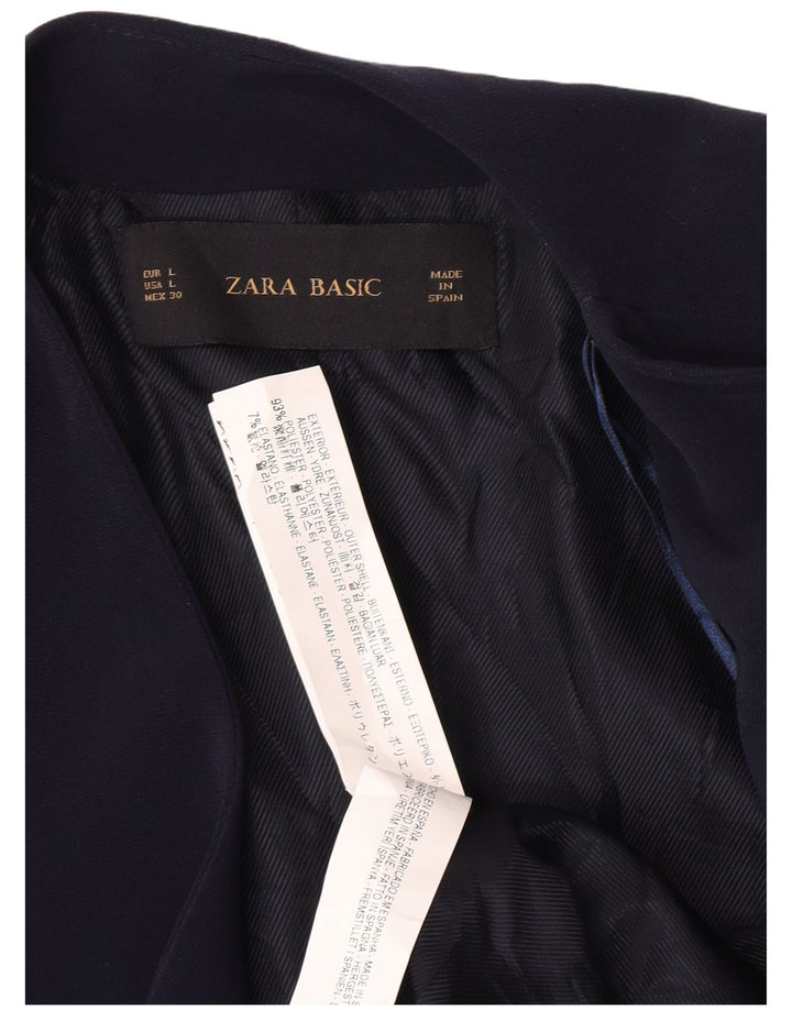 Zara ženski otvoreni sako jakna UK 14 veliki tamnoplavi poliester
