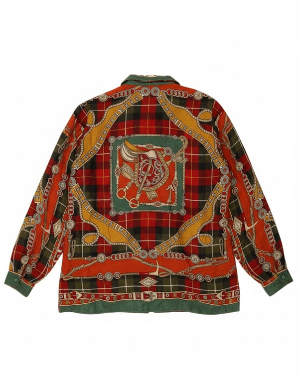 Vintage ženska košulja s apstraktnim uzorkom UK 14 velika, višebojna