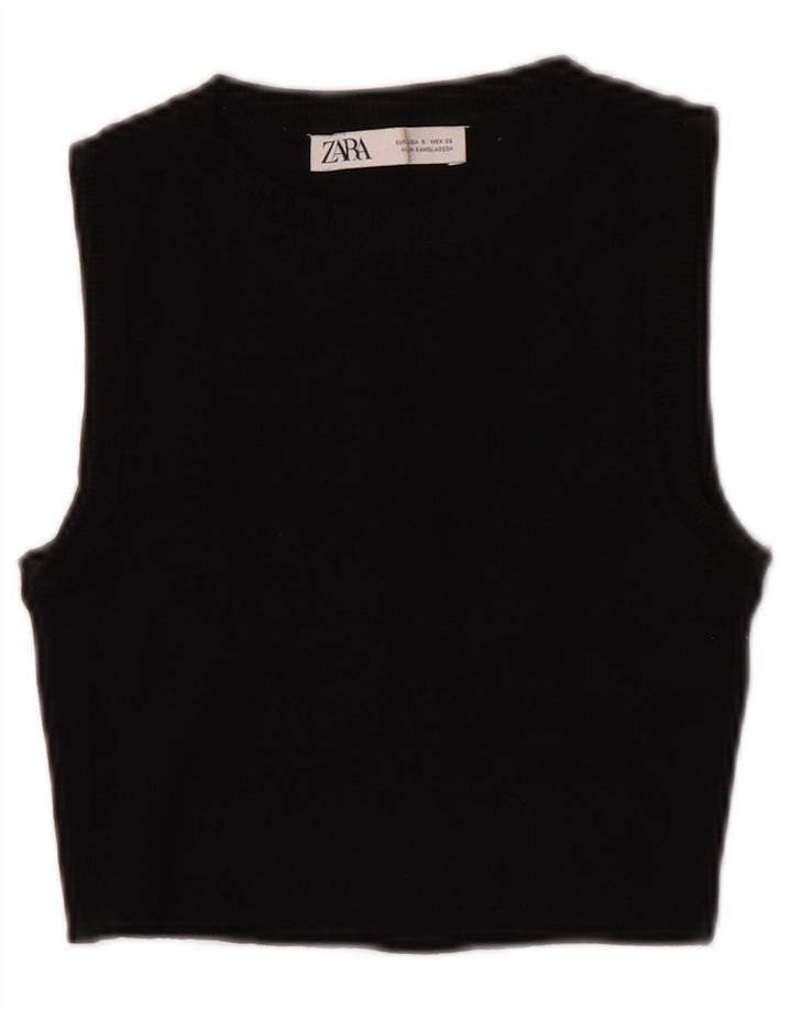 Zara ženski kratki prsluk UK 8 Small Black