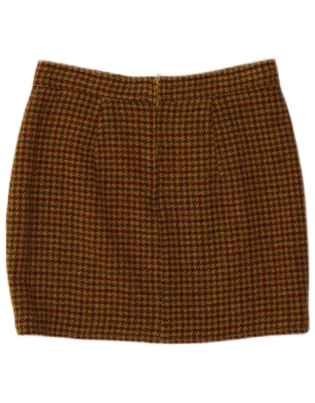 Vintage ženska mini suknja IT 46 Large W30 Smeđa vuna u obliku ptičje zube