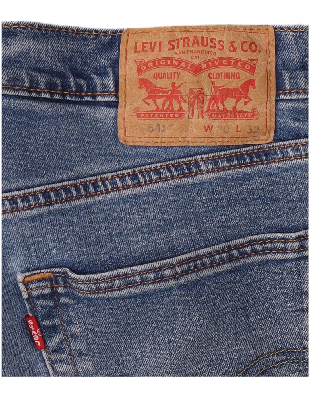 LEVI'S muške 541 ravne traperice W30 L29 plavi pamuk