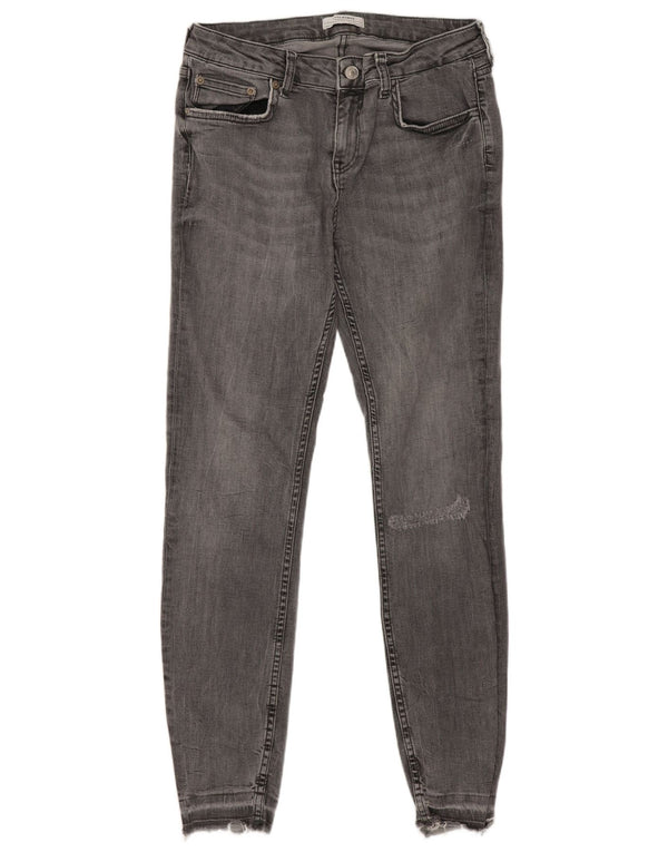 Zara ženske uske traperice EU 42 Large W32 L28 Sivi pamuk