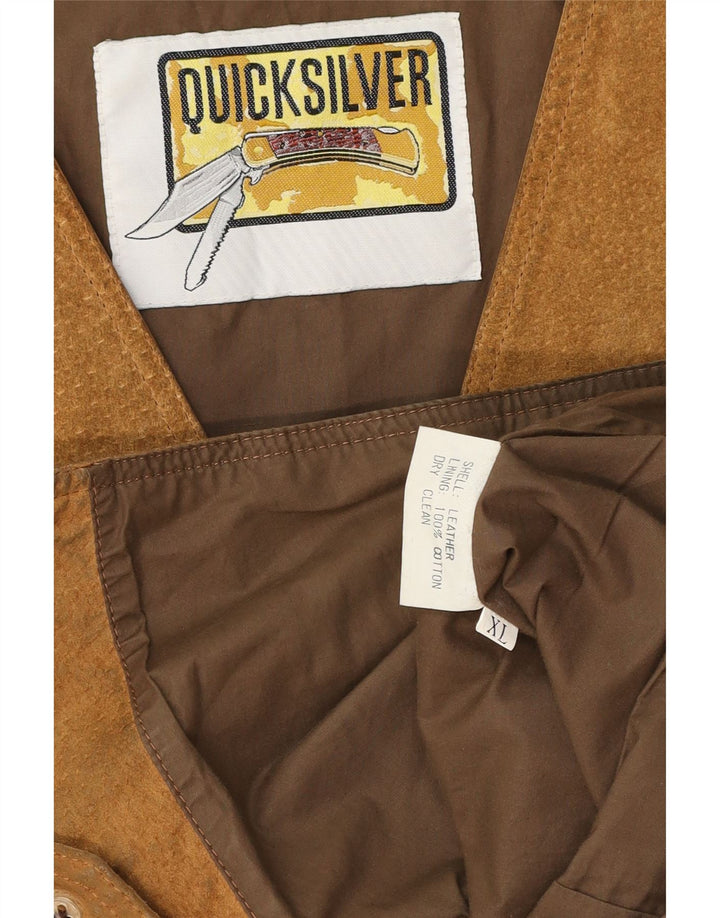 Quiksilver muški prsluk od brušene kože XL smeđe kože