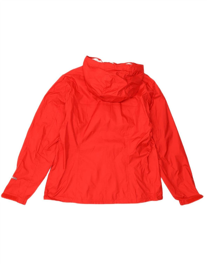 EDDIE BAUER Womens Hooded Rain Jacket UK 16 Large Red Nylon