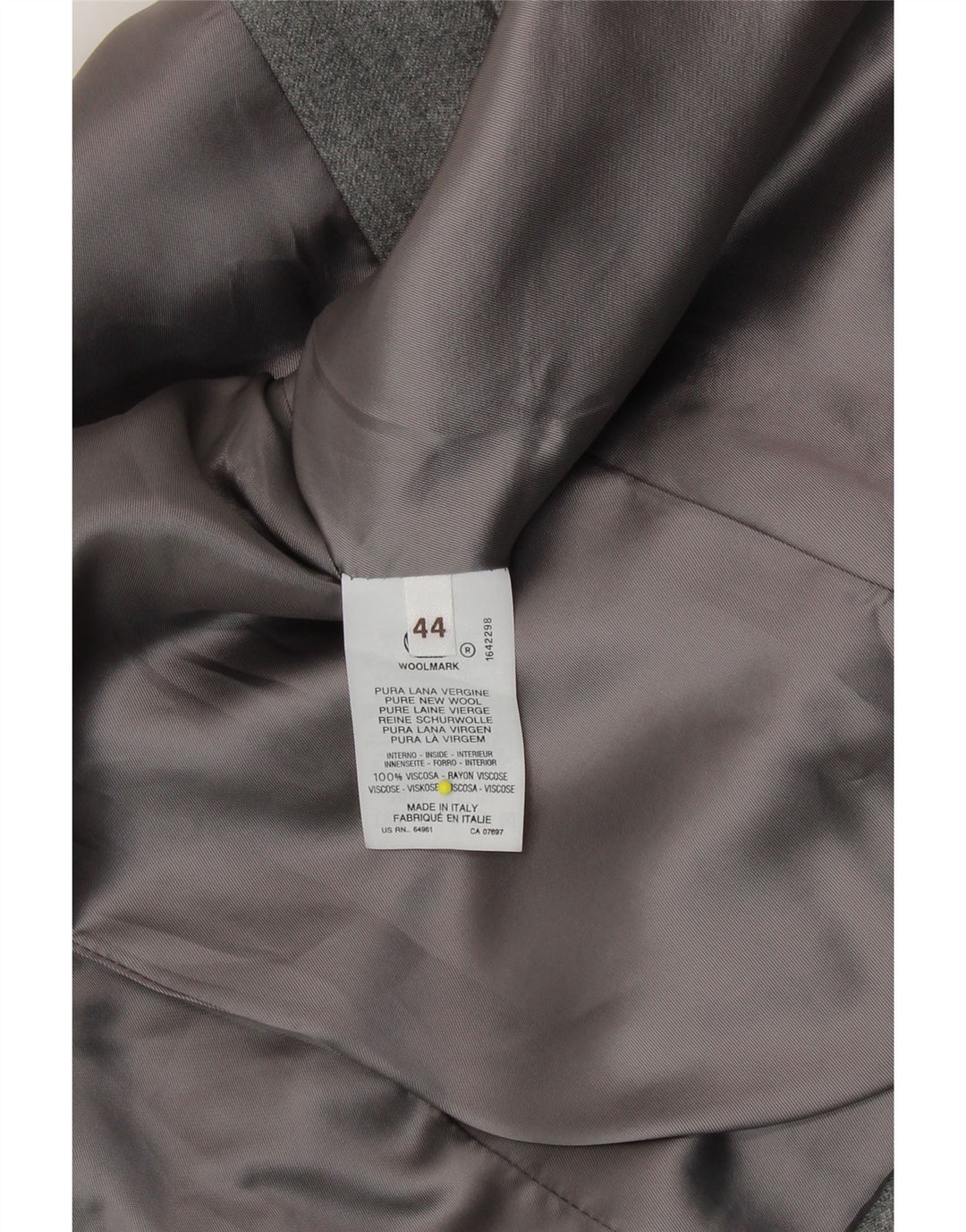 BENETTON Womens 5 Button Blazer Jacket IT 44 Medium Grey New Wool Vintage Benetton and Second-Hand Benetton from Messina Hembry 