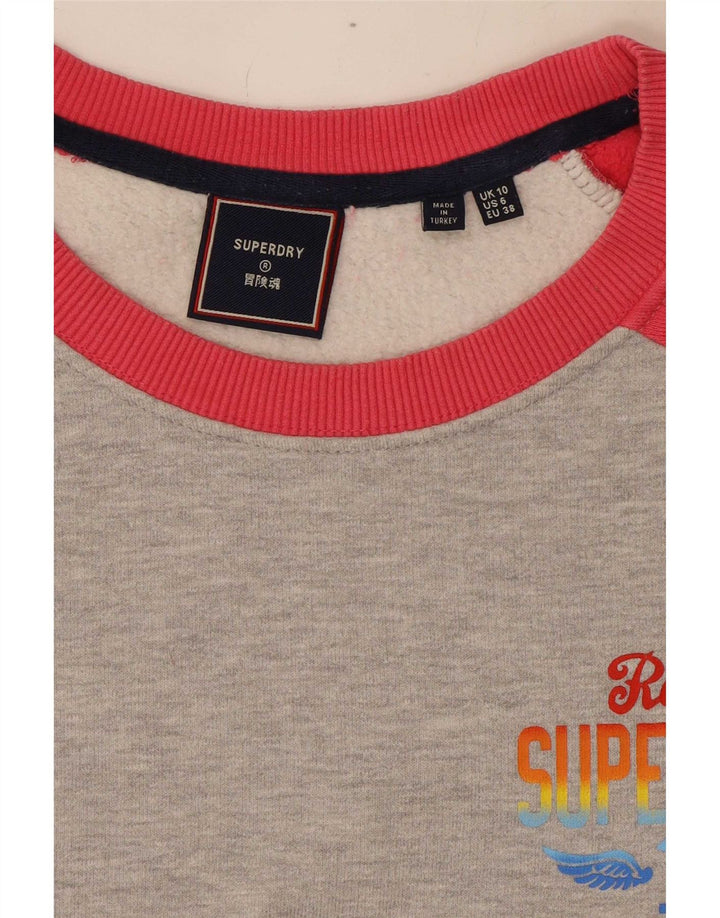 Superdry ženska prekomjerna majica UK 10 malih sivih boja
