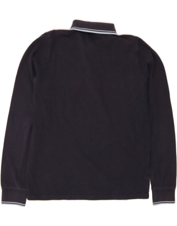 KAPPA Mens Long Sleeve Polo Shirt Medium Navy Blue Cotton Vintage Kappa and Second-Hand Kappa from Messina Hembry 