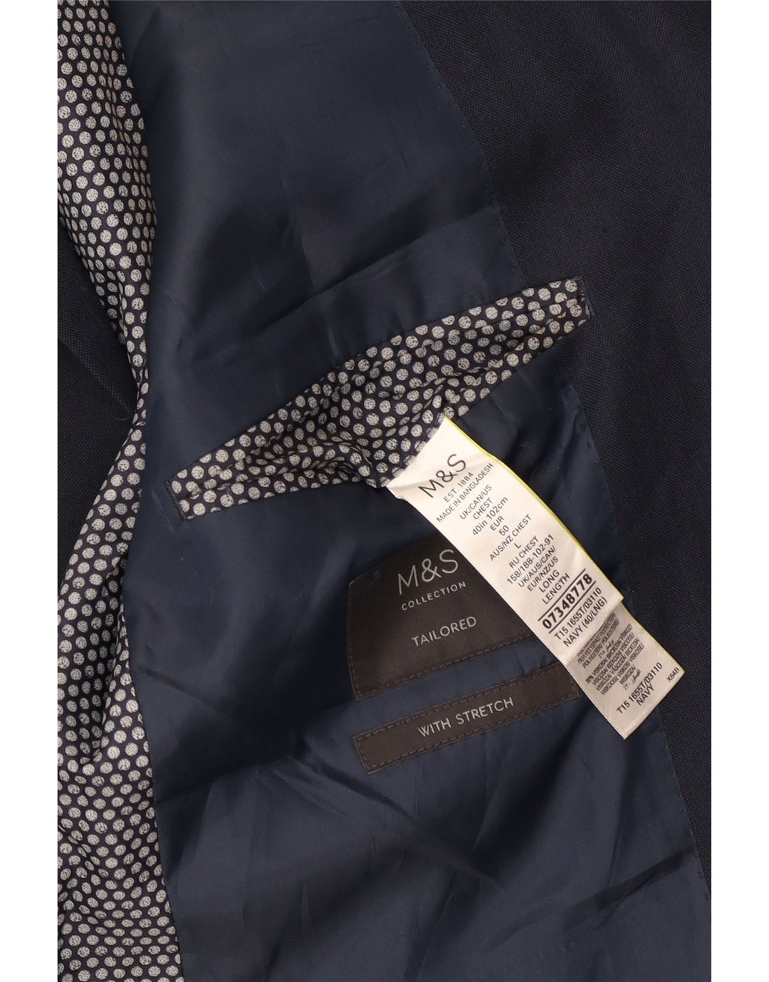 Marks & Spencer muška jakna sa 2 gumba UK 40 Srednje tamnoplava