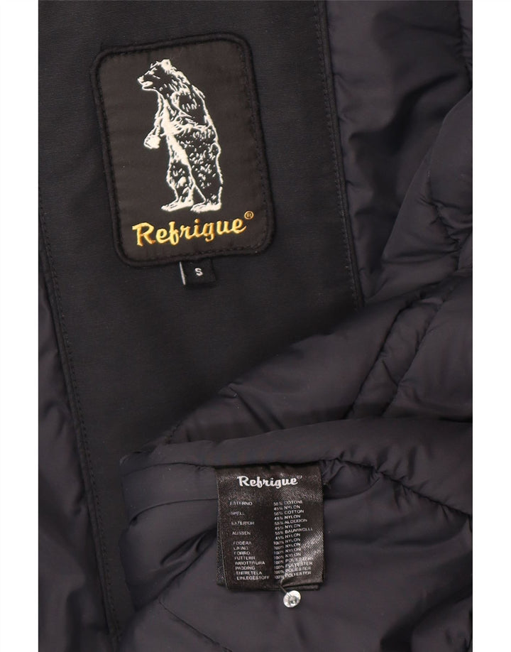 Refrigue Ženska parka jakna s kapuljačom UK 10 Mala crna pamučna