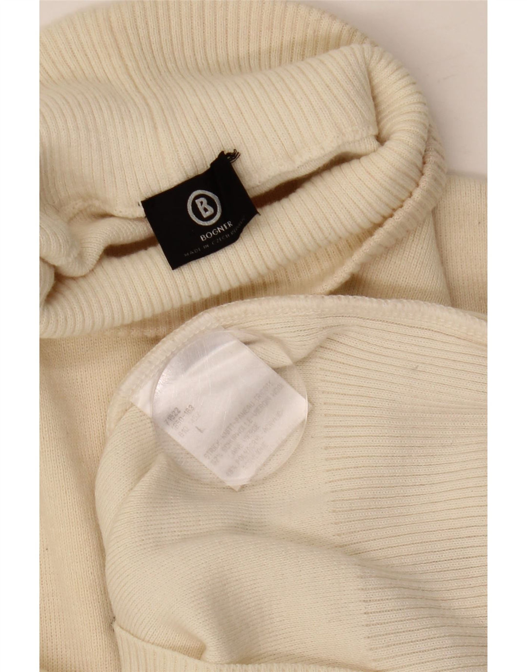 BOGNER Ženski džemper s kornjačinim ovratnikom UK 16 Veliki bež paisley vuneni