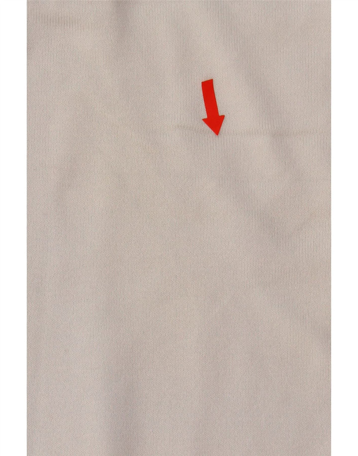 TOMMY HILFIGER Womens V-Neck Jumper Sweater UK 12 Medium White Vintage Tommy Hilfiger and Second-Hand Tommy Hilfiger from Messina Hembry 