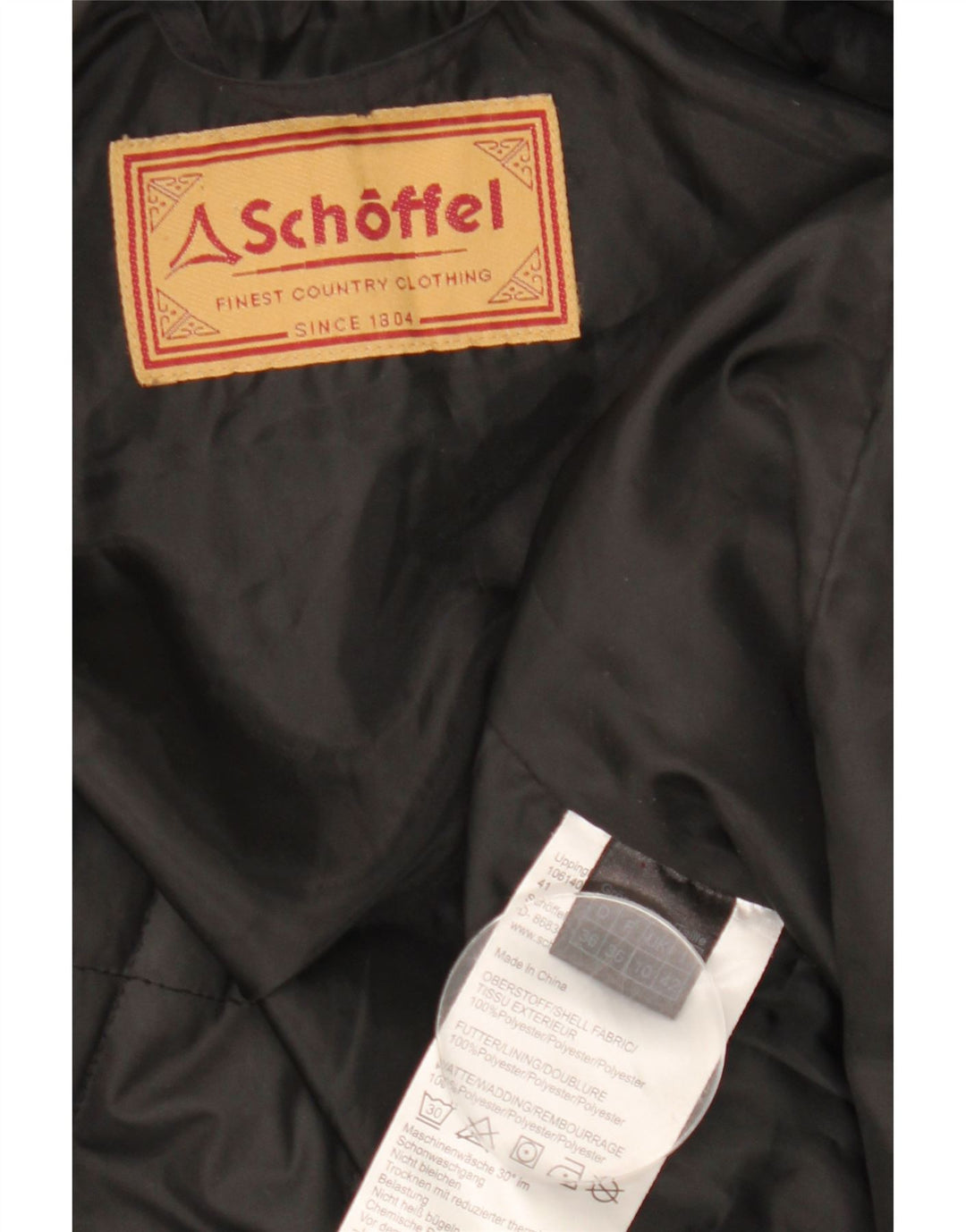 Schoffel ženska prevelika prošivena jakna UK 10, mali crni poliester